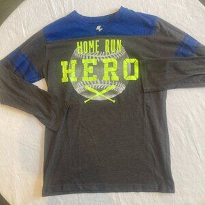 Childrens Place Active Wear Shirt Boys Size L 10/12Blue  Gray Long Sleeve